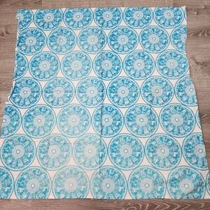 VINTAGE Zodiac Calendar Month Birth Sign Pattern Blue White Sewing Fabric Panel